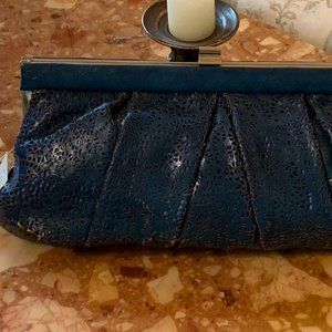 Vintage clutch, Royal Blue with long chain to add on